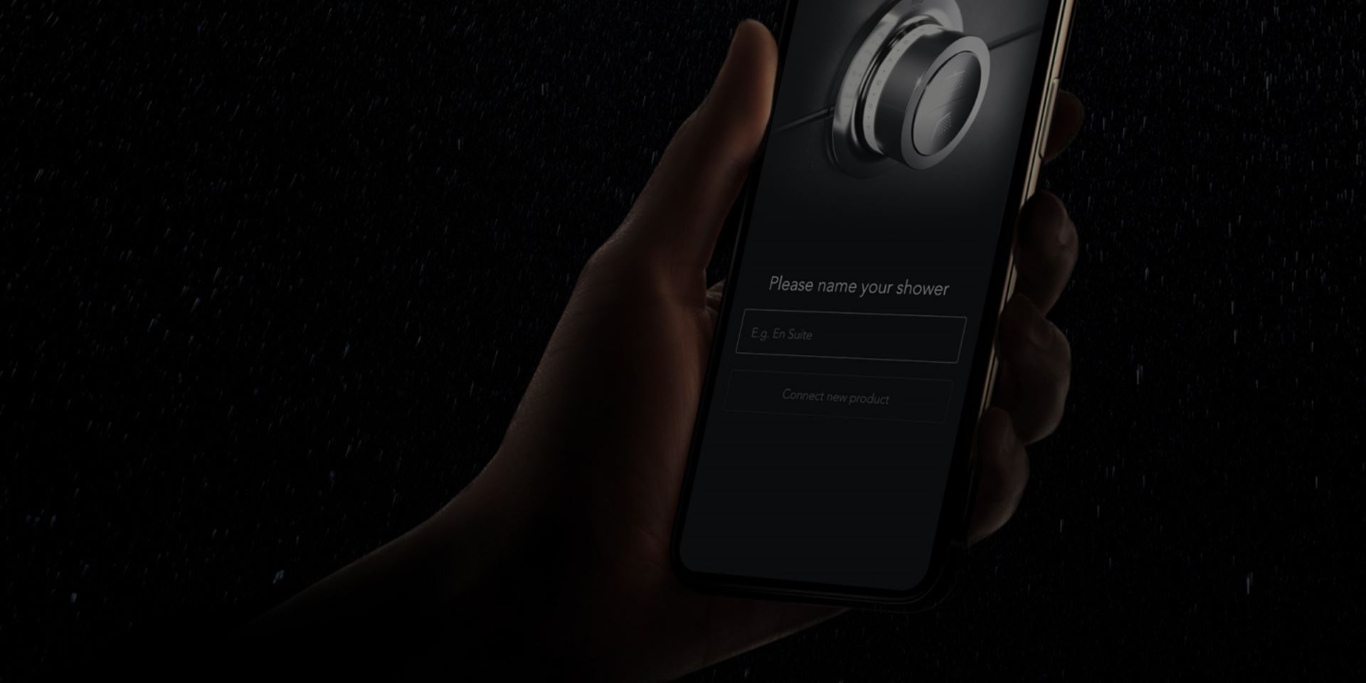 A person browsing Mira Showers website on his phone